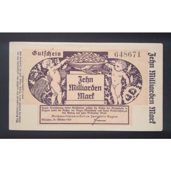 Németország München 10 Milliárd Mark 1923 XF+