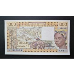   Nyugat-Afrikai Államok, Elefántcsontpart 1000 Francs 1986 UNC-