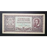 Hungary 10 million Milpengő 1946 VF+