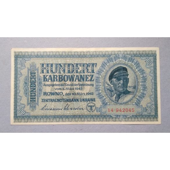 Ukrajna 100 Karbowanez 1942 VF