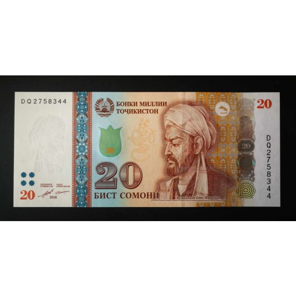 Tajikistan 20 Somoni 2018 Unc