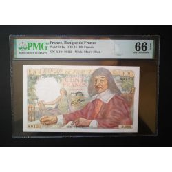   Franciaország 100 Francs 1942-44 UNC PMG66 minősített bankjegy