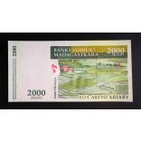 Madagaszkár 2000 Ariary/10000 Francs 2007 UNC emlék bankjegy