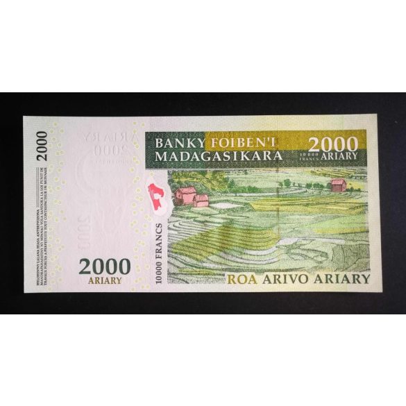 Madagaszkár 2000 Ariary/10000 Francs 2007 UNC emlék bankjegy