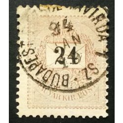   Hungary 1889 Letter, black cipher 24 kr. perf. 12 : 11 1/2 BUDAPEST TŐZSDE TÁVIRDA 1 SZ. used
