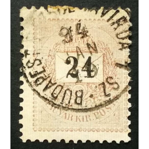 Hungary 1889 Letter, black cipher 24 kr. perf. 12 : 11 1/2 BUDAPEST TŐZSDE TÁVIRDA 1 SZ. used