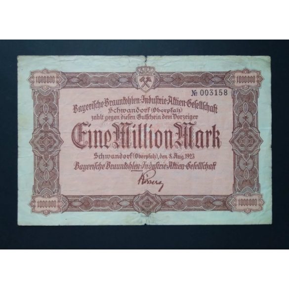 Germany 1 Million Mark Schwandorf 1923 F-