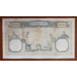 France 1000 Francs 1938 VF