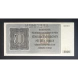 Cseh-Morva Protektorátus 5000 Korun 1944 minta aUNC+