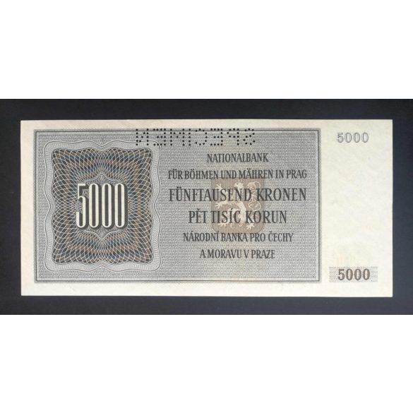 Cseh-Morva Protektorátus 5000 Korun 1944 minta aUNC+