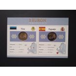 EU 2 Euro set of 2 pcs commemorative coins Unc