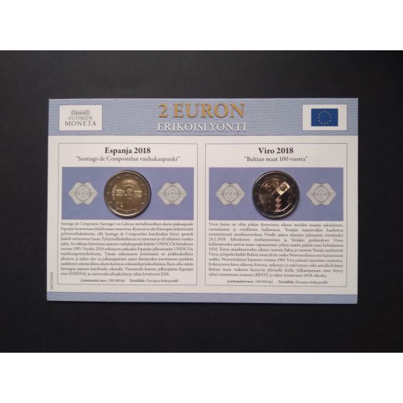 EU 2 Euro set of 2 pcs commemorative coins Unc