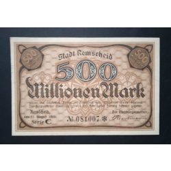 Germany 500 Million Mark Remscheid 1923 Aunc 
