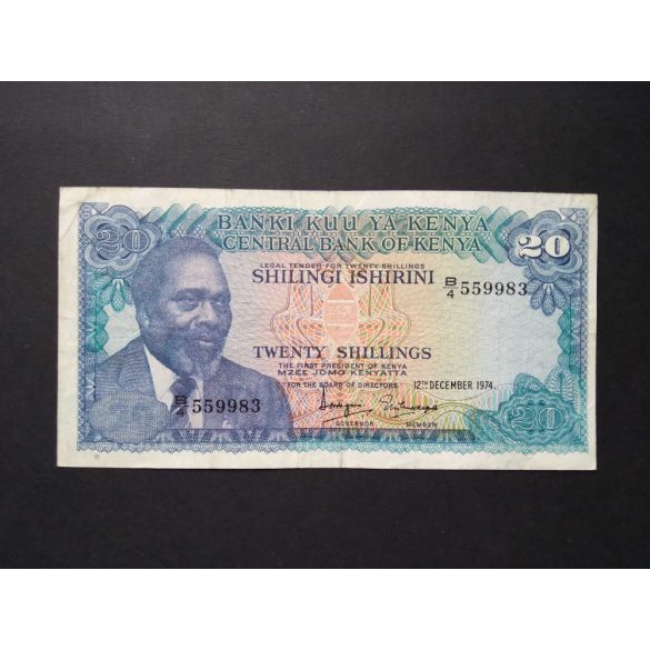 Kenya 20 Shillings 1974 F