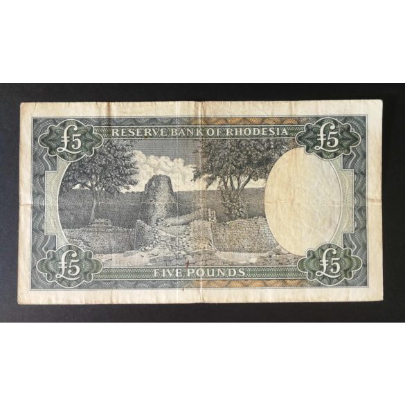 Rodézia 5 Pounds 1966 F