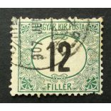Hungary 1905 Green PORTO 12 f perf A11 3/4: 12 used 