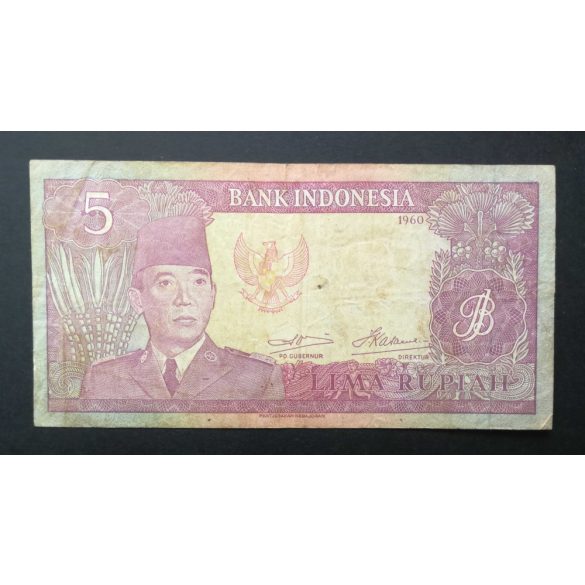 Indonézia 5 Rupiah 1960 F 