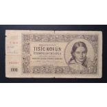 Czechoslovakia 1000 Korun 1945 VG-