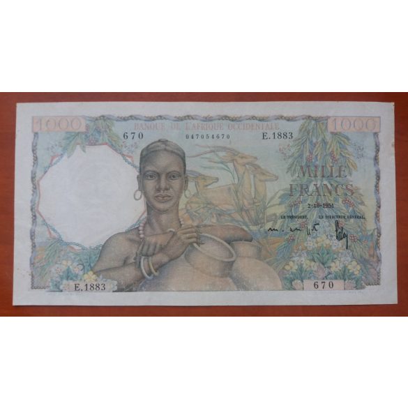 Francia Nyugat-Afrika 1000 Francs 1951 XF-