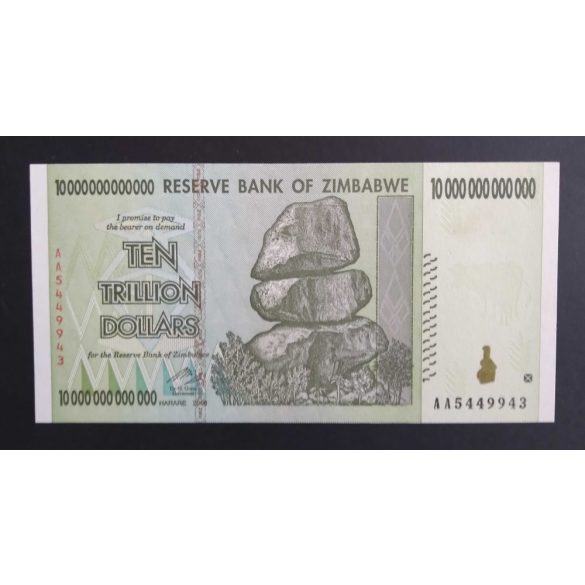 Zimbabwe 10 Trillion Dollars 2008 UNC