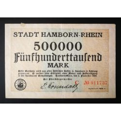 Germany 500000 Mark Hamborn-Rhein 1922 VF 