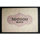 Germany 500000 Mark Hamborn-Rhein 1922 VF 