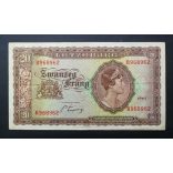 Luxembourg 20 Frang 1943 F+