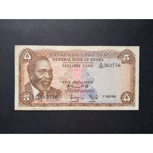 Kenya 5 Shillings 1968 F