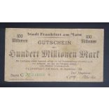 Németország Frankfurt am Main 100 Millió Mark 1923 F