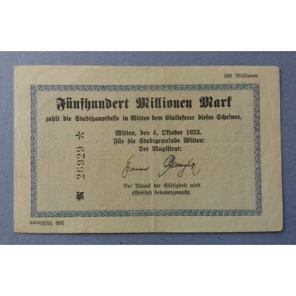 Germany Witten 500 million Mark 1923 XF