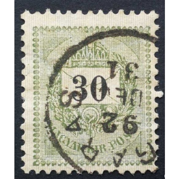 Hungary 1889 Letter, black cipher 30 kr. perf. 12:11 1/2 (Fo)garas used