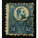 Hungary 1871 10 Kr. engraved, used