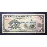 Bolivia 10 Bolivianos 1911 VG+