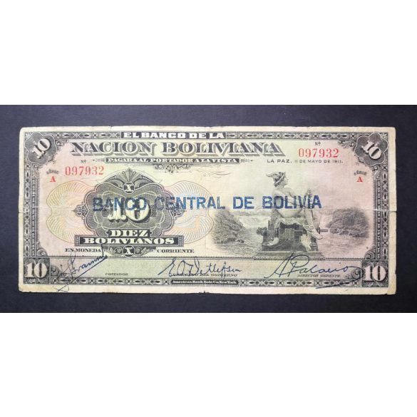 Bolivia 10 Bolivianos 1911 VG+