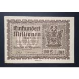 Germany 100 Million Mark Düsseldorf 1923 VF 