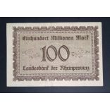 Germany 100 Million Mark Düsseldorf 1923 VF 