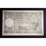 Belgium 1000 Francs/200 Belgas 1941 VF