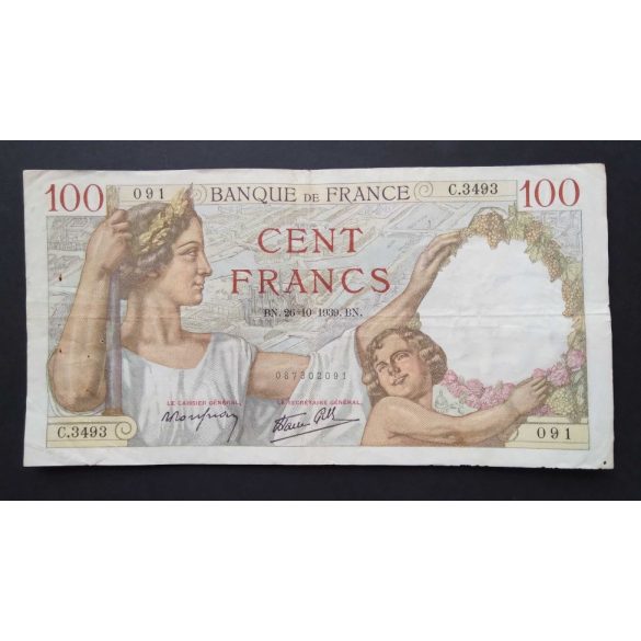 France 100 Francs 1939 F