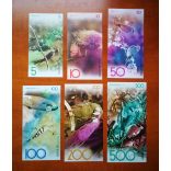 Aldabra-sziget 5, 10, 50, 100, 200, 500 Dollars UNC 