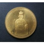 Hollandia II. Vilmos gróf sárgaréz emlékérem, eredeti dísztokban