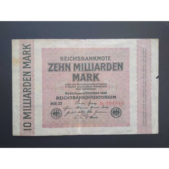 Germany 10 billion Mark 1923 F