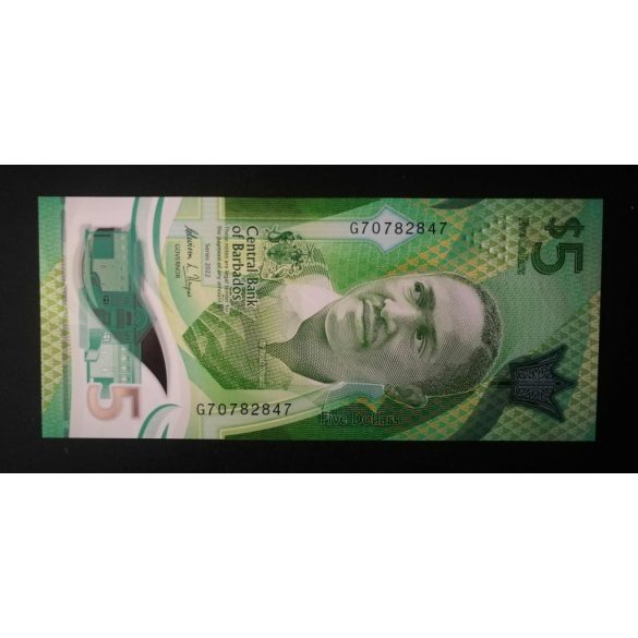 Barbados 5 Dollar 2022 UNC 