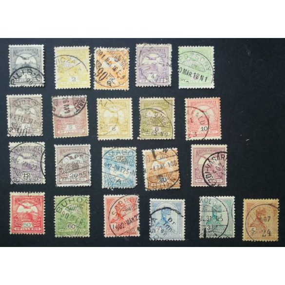 Hungary 1900 TURUL and King Franz Joseph 21 pcs full series perf. 12 : 11 3/4 used