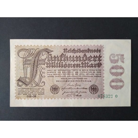 Germany 500 Million Mark 1923 XF