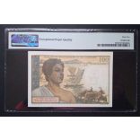 Comore-szigetek 100 Francs 1963 UNC - PMG 65 minősített bankjegy