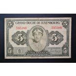 Luxembourg 5 Francs 1944 F