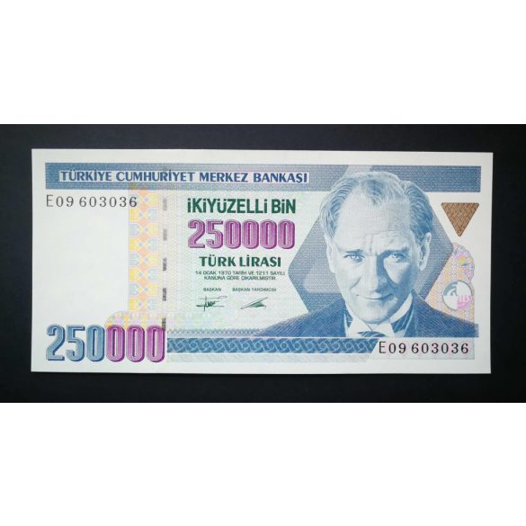 Turkey  250000 Lira 1995 UNC