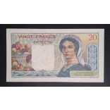 Tahiti Papeete 20 Francs 1954 VF+