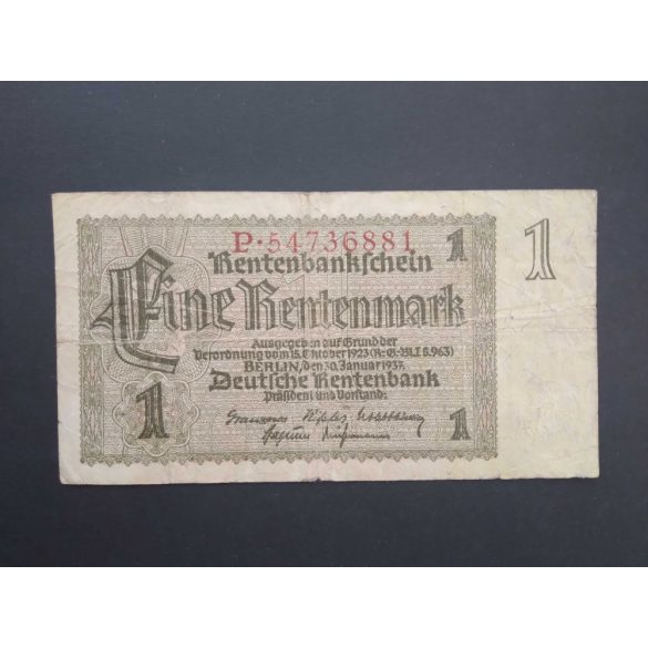 Germany 1 Rentenmark 1937 VG+