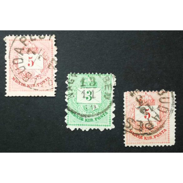 Hungary 1874 Letter, coloured cipher 3 pcs used